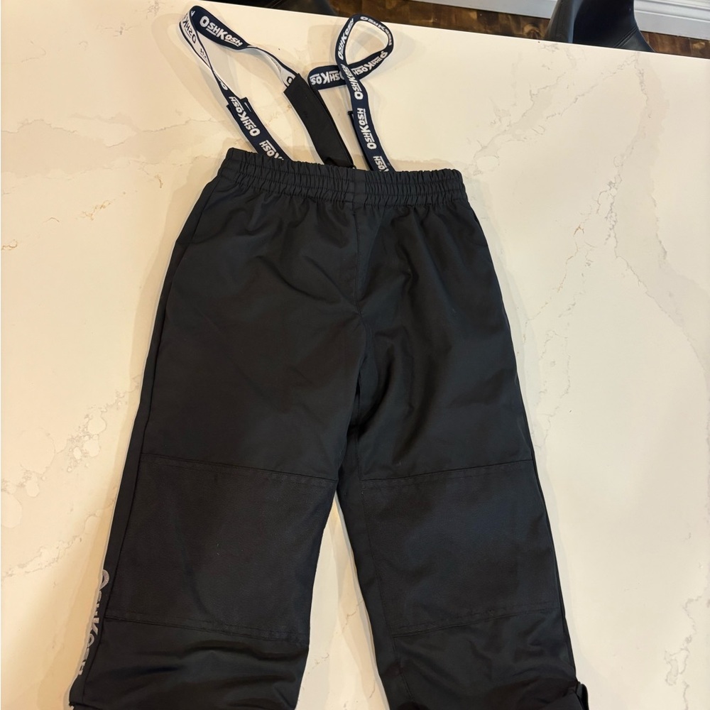 Kids Black Suspender Ski Pants